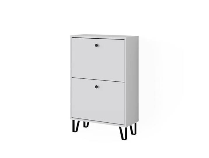 Vicco Schuhkipper Siri, Weiß, 60 x 92 cm mit 2 Klappschubladen, zur Aufbewahrung von Schuhen und als Sitzgelegenheit nutzbar