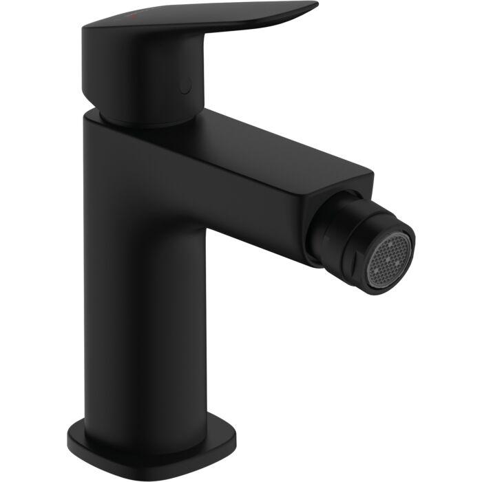 hansgrohe Logis Einhebel-Bidet-Armatur 71201670 mattschwarz, mit Zugstangen-Ablaufgarnitur