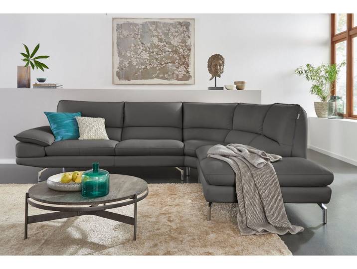 CALIA ITALIA Ecksofa Dave, italienisches Designsofa L-Form, erstklassiger Sitzkomfort, Ottomane wahlweise links oder rechts, in zwei tollen Lederqualitäten