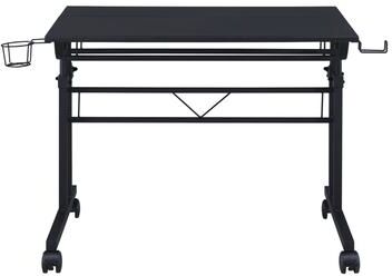 Techni Mobili Rolling Writing Desk with Height Adjustable Desktop and Moveable Shelf