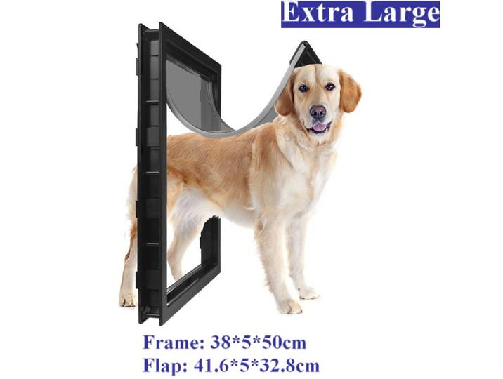 Grande porte Extra Large pour chien, pour portes en bois, ABS de haute qualité, flamme PVC, rabat extérieur, couverture Anti-pluie, isolé par temps froid
