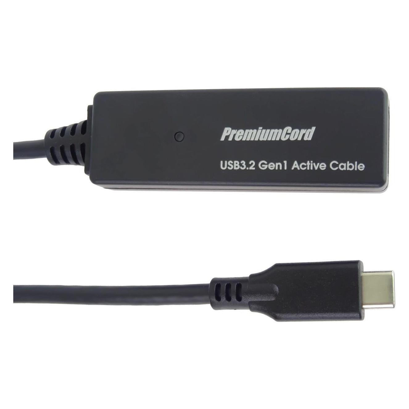 PremiumCord USB-C repeater a prodlužovací kabel Male-Female, 5Gbps 5m (5 m) (ku31rep5)