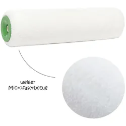 Maler+ Microfaserwalze, 25 cm + Steckbügel Malerbedarf Fassadenwalze Malerwalze Farbroller Farbwalze Farbroller Streichrolle Malerrolle