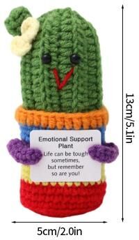 Inspired Finds Handmade Crochet Animal Plush Ornament Cute Amigurumi Desk Decor & Gift cactus