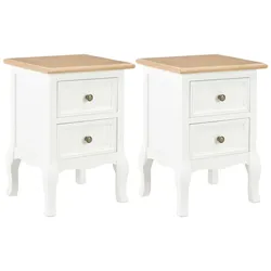vidaXL Nachttische 2 Stk. Weiß 35x30x49 cm MDF