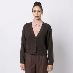 STEFFEN SCHRAUT Strickjacke tiefer V-Ausschnitt Glitzerdetails leger weit