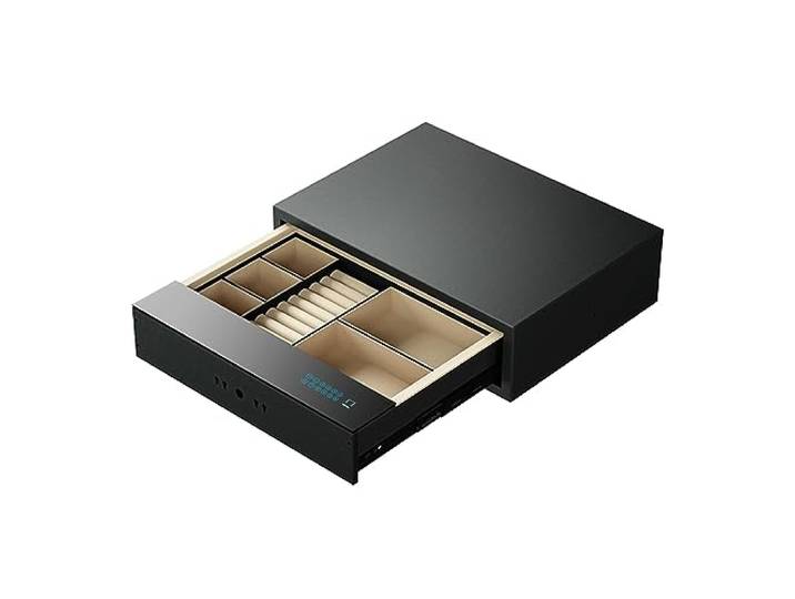 Schubladen-Pistolentresor, Fingerabdruck- Und Passwort-Intelligenter Safe, Für Home Store Nachttisch Schmuck Pistolen-Organizer (S : 46.4cm)