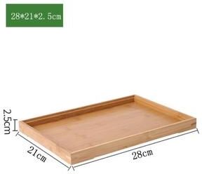 Inspired Finds Rectangular Retro Bamboo Storage Tray For Home Organization 11.02x8.27x0.98in