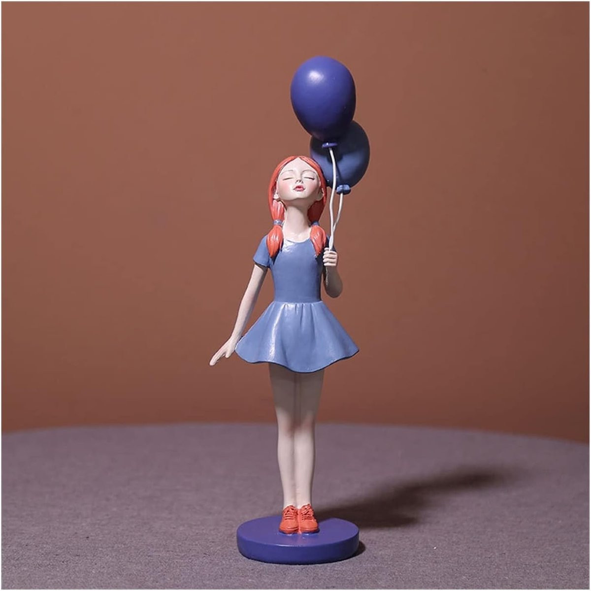 Tafelornament Blauw Meisje - Karakter Beeldje voor Woonkamer Decoratie