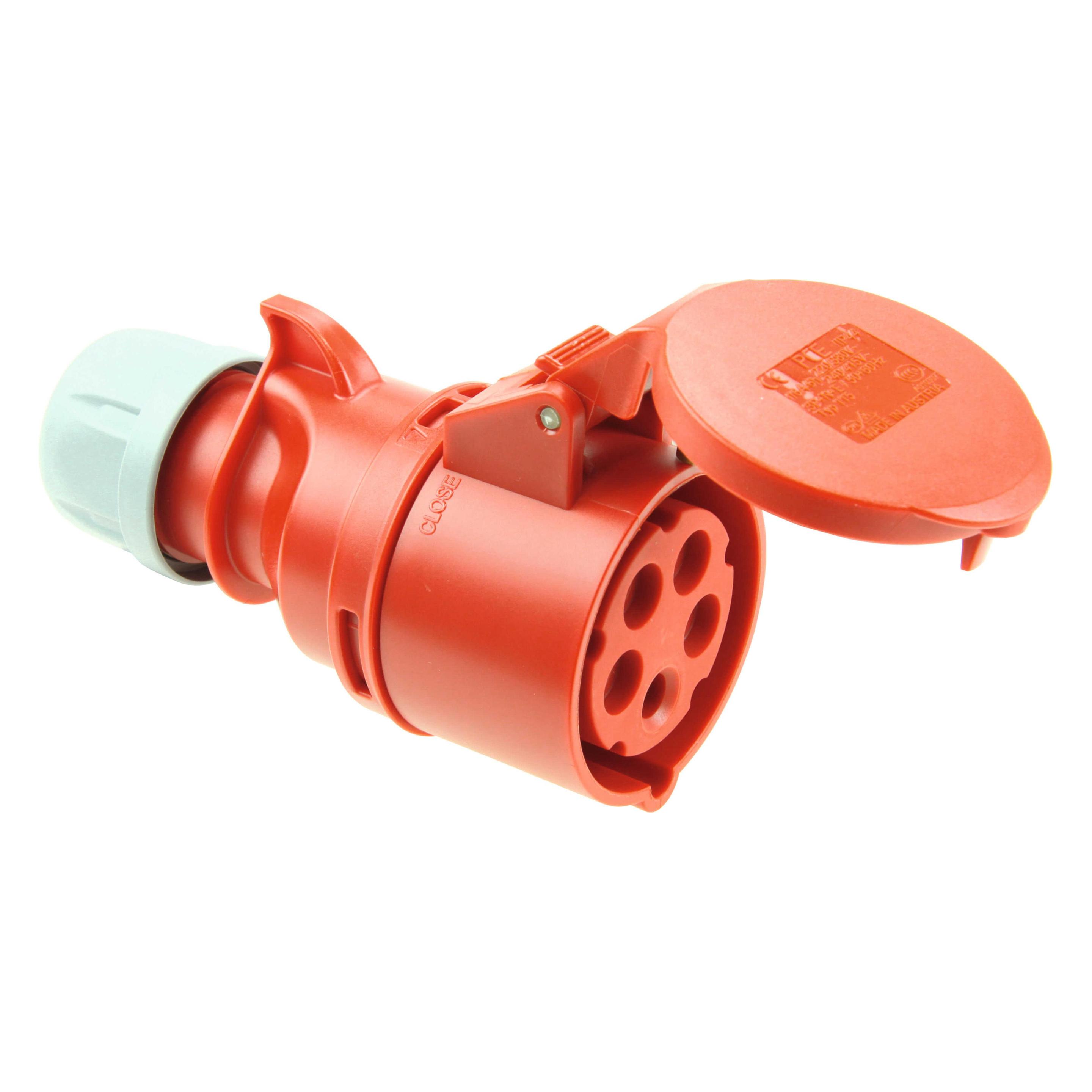 PCE CEE Kupplungssteckdose mit Deckel 400V 16A IP44 215-6 (CEE 16/5) (072915)