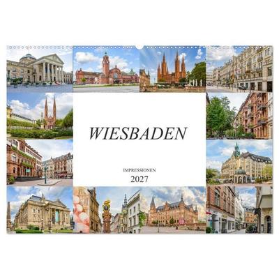 Wiesbaden Impressionen (Wandkalender 2027 DIN A2 quer), CALVENDO Monatskalender