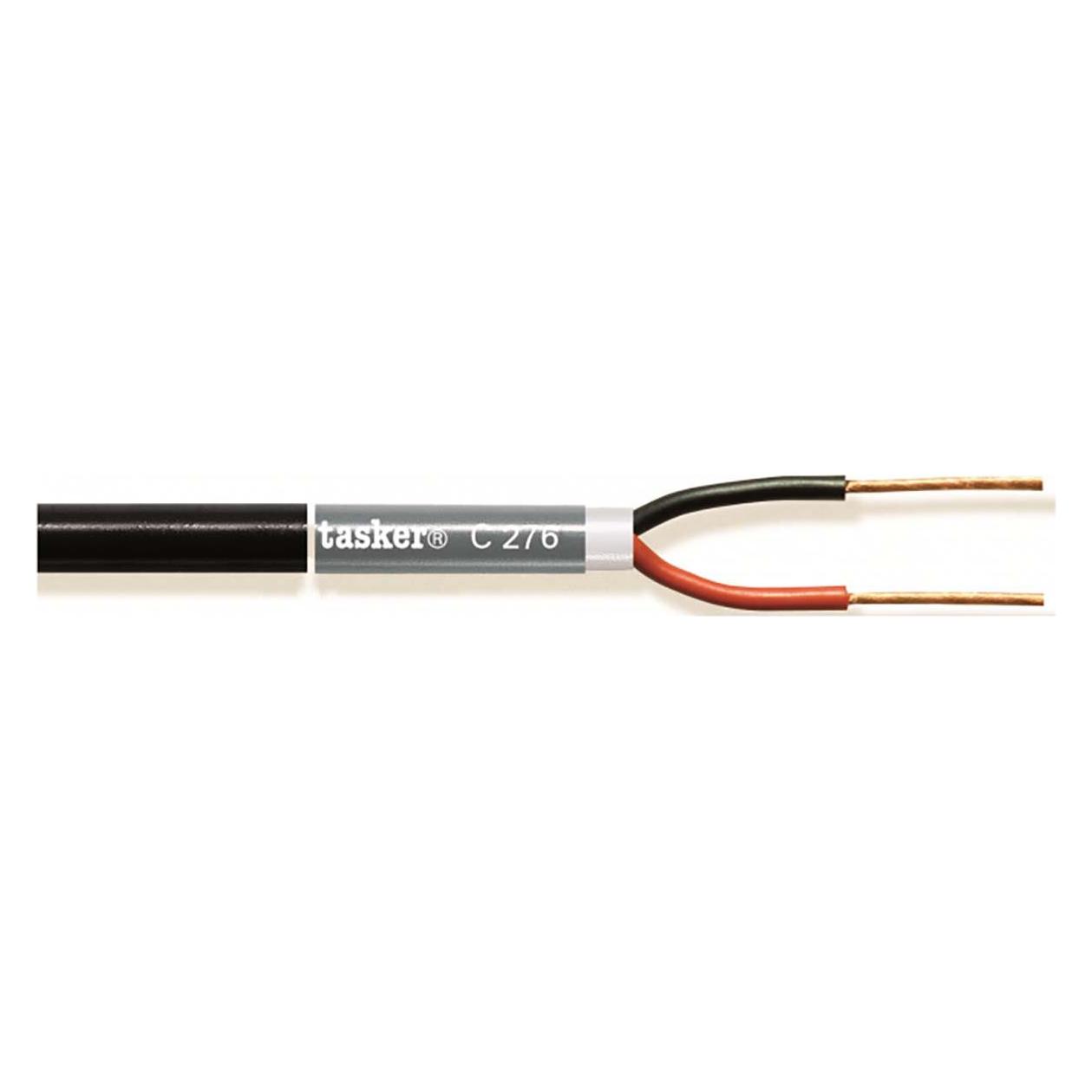 Tasker Audio Cable, schwarz, 100m, PVC 3.50x9.20mm (100 m, 2.50 mm²) (C276 Black)