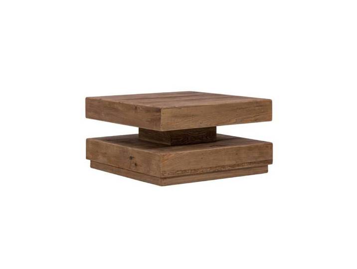 Table basse carrée à double plateau en bois recyclé Blaise
