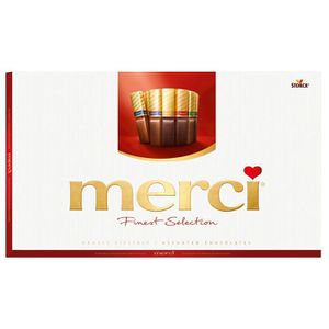 Merci Pralinen Finest Selection Große Vielfalt, 32 Stück, 8 verschiedene Sorten, 400 g