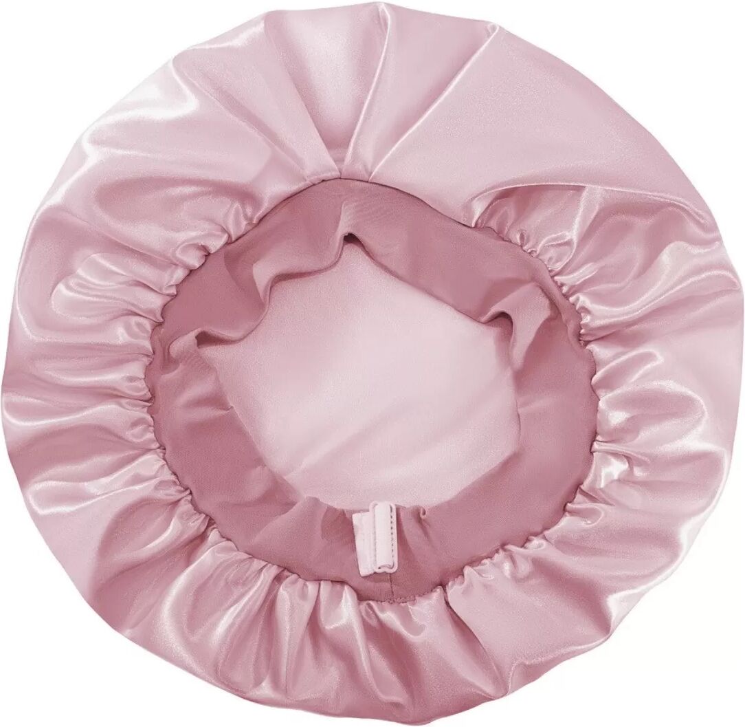 INF Einstellbare nahtlose Schlafhaube mit Seidengefühl – elastische Komfort-Bonnet für Haarschutz und Wärme Rosa