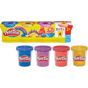 Play-Doh Knete G17375X0 Metallicfarben, ab 2 Jahren, farbig sortiert, 4 Dosen je 85g