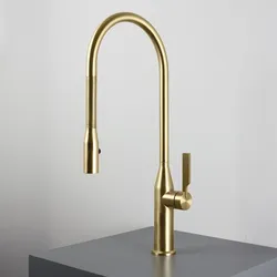 Herzbach LIVING Spültisch-EHM Griff seitlich Spirale Brass Steel, 21.136300.1.41 21.136300.1.41