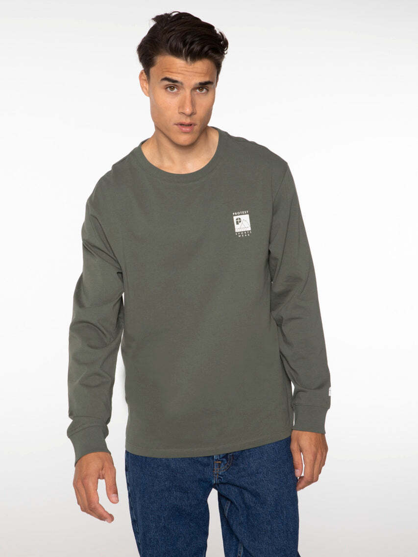 T-Shirt PROTEST "Shirt SHELBY", Herren, Gr. XL, grün (thyme), Obermaterial: 100% Baumwolle CO., Shirts T-Shirt thyme XL