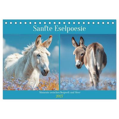 Sanfte Eselpoesie. Momente zwischen Bergwelt und Meer (Tischkalender 2027 DIN A5 quer), CALVENDO Monatskalender