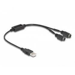Delock USB 2.0 Adapter [1x USB 2.0 Stecker A - 2x PS/2-Buchse] 61061 0.43 m mit USB