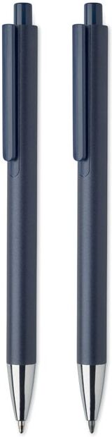 Set de stylos s en aluminium recyclé - ORWELL bleu marine