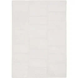 WOLLTEPPICH CARVE, geometrisch, Weiß, 160 x 230 cm