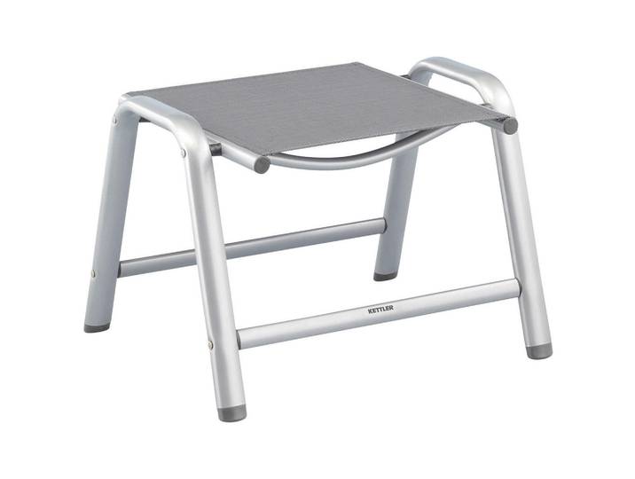 Kettler Gartenhocker, Anthrazit, Silberfarben, Metall, rechteckig, 51x43x61 cm, Gartenmöbel, Gartensessel, Gartenhocker