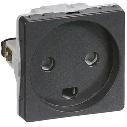 LK, Steckdose, FUGA Stikkontakt med jord 1 modul u/afbryder, Koksgrå- I pose for DIY