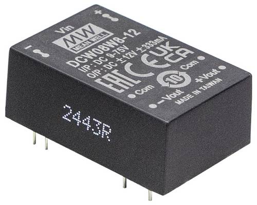 MEAN WELL DCW08W8-12 DC/DC-Wandler 24V -12V -0.330A 8W Inhalt 1St.
