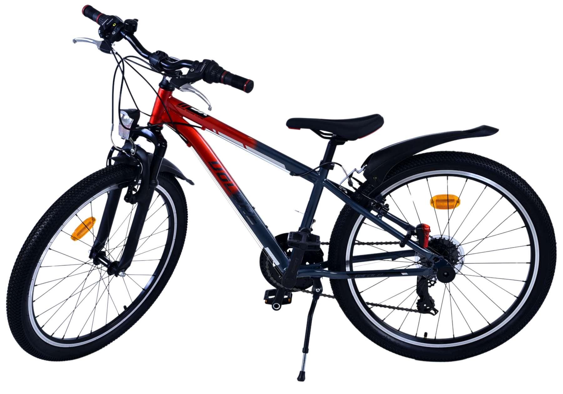 Volare XC Race Kinderfahrrad - 24 Zoll - Rot/Grau - 21 Gänge - Mit em Kabelschlösschen