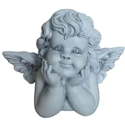Relaxdays Liegender Grabengel 31 cm Grau