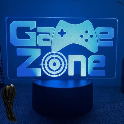 Multisell Products Hub Personalized Gifts, Children's Lamps Gamer Room Decoration, Bedroom Table Lamp blue