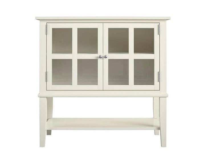 Mid.you Kommode, Weiß, Holz, Glas, 1 Fächer, 80x78x40 cm, Holzmöbel, Kleinmöbel Holz, Holzkommoden