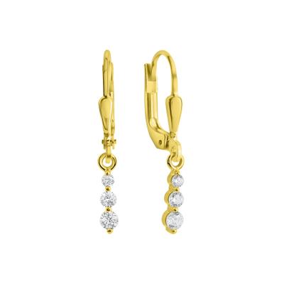 Paar Ohrhänger VIVANCE "375/- Gelbgold glanz Zirkonia", gelb (gelb, weiß), Ohrringe, Damen, one-size, Gold