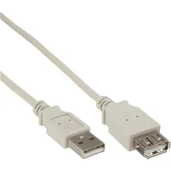 INLINE USB 2,0 Verlängerung, Stecker / Buchse, Typ A, beige, 3m, bulk