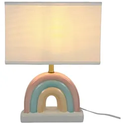 Relaxdays Tischlampe Regenbogen Weiß,Hellblau,Rosa