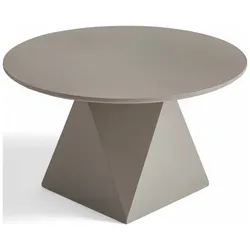 Couchtisch Aruna Ø80 cm - MDF Tisch in Taupe, FSC-zertifiziert