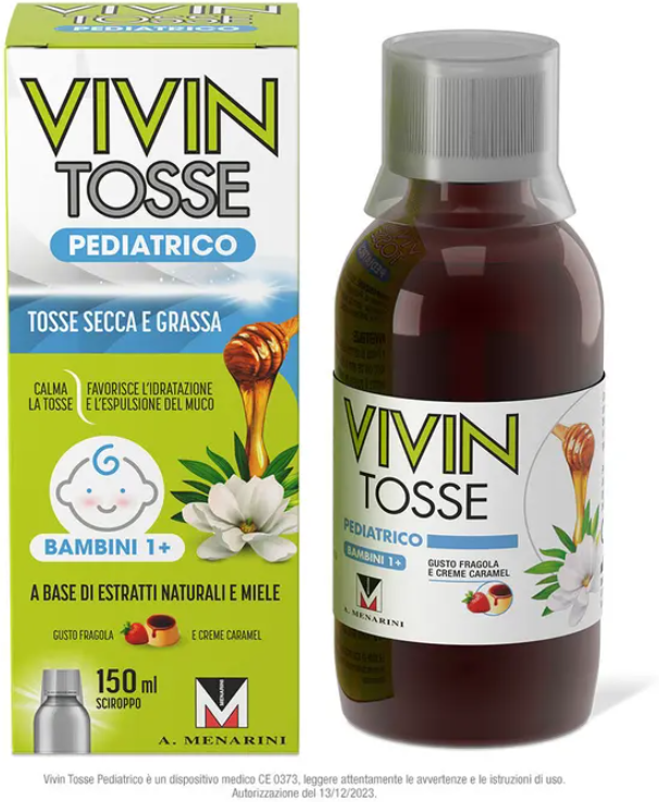 A.MENARINI IND.FARM.RIUN.Srl Vivin Tosse Pediatrico Sciroppo 150 ml - Tosse Secca e Grassa per Bambini
