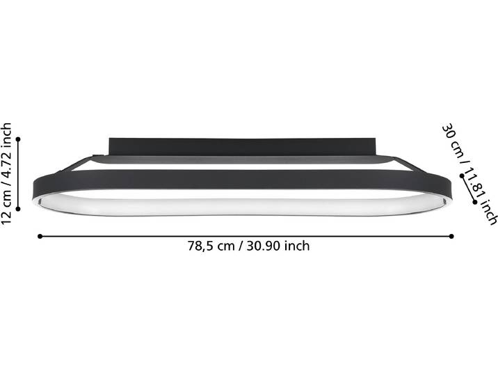 EGLO Codriales, LED, 3000 K, 4000 lm, IP20, Schwarz, Weiß