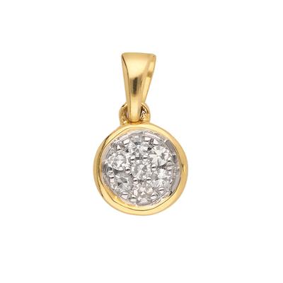 Kettenanhänger ADELIA´S "Anhänger 585 Gold ( 14K ) mit 7 Diamanten ( 0,06 ct )", gold (silber), Schmuckanhänger, Damen, 0,06 VVS = sehr sehr kleine Einschlüsse, Gold, Kettenanhänger, Goldanhänger
