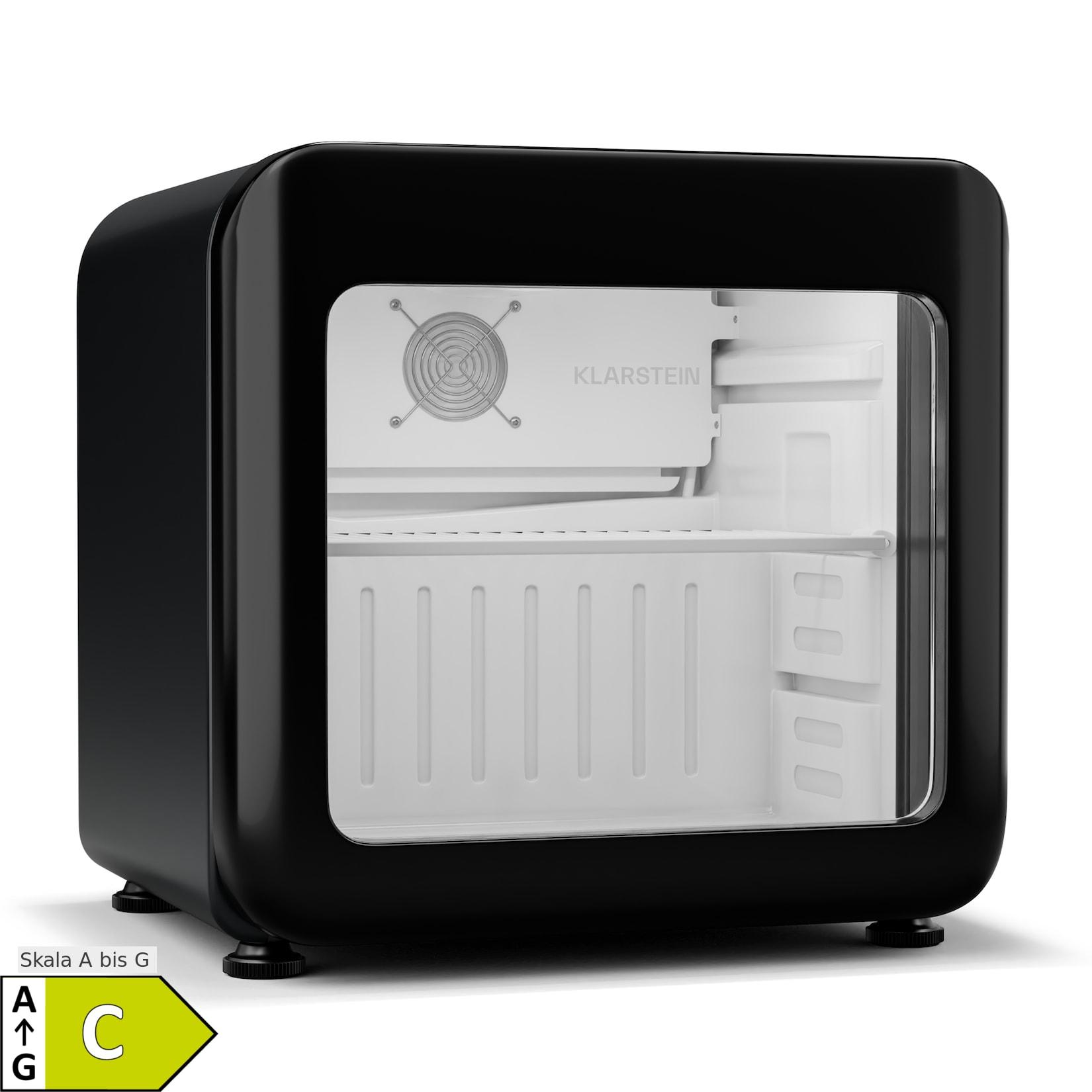 Audrey Evo Getränkekühlschrank Retro-Design Glastür 45 L EEK C Schwarz 46 Liter