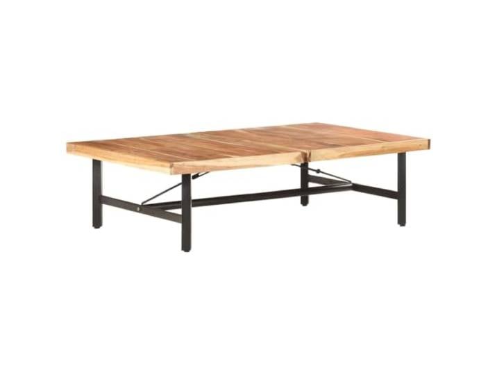 GHVBNMF Couchtisch Massivholz Akazie Wohnzimmertisch 142x90x42 cm Robuster Wohnzimmertisch mit 5 cm Akazien-Tischplatte und pulverbeschichtetem Eisengestell für zeitloses Ambiente.