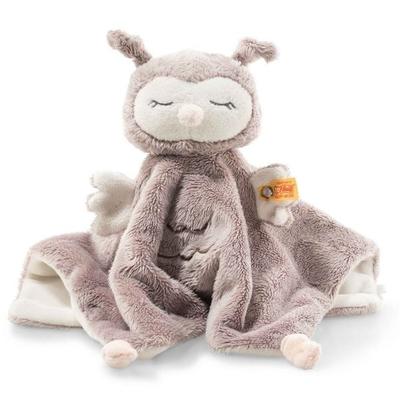 Steiff 241857 - Ollie Eule Schmusetuch, rosabraun/beige, Plüsch, 26 cm
