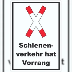 HB-Druck Aufkleber Vorrang Schienenverkehr A0 (841x1189mm)