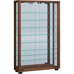 VCM, Vitrine + Buffetschrank, Sammelvitrine Standvitrine Glasvitrine Glasregal Vitrine Glas Schaukasten "Lumo Mini Spiegel" (59 x 18 x 91 cm)