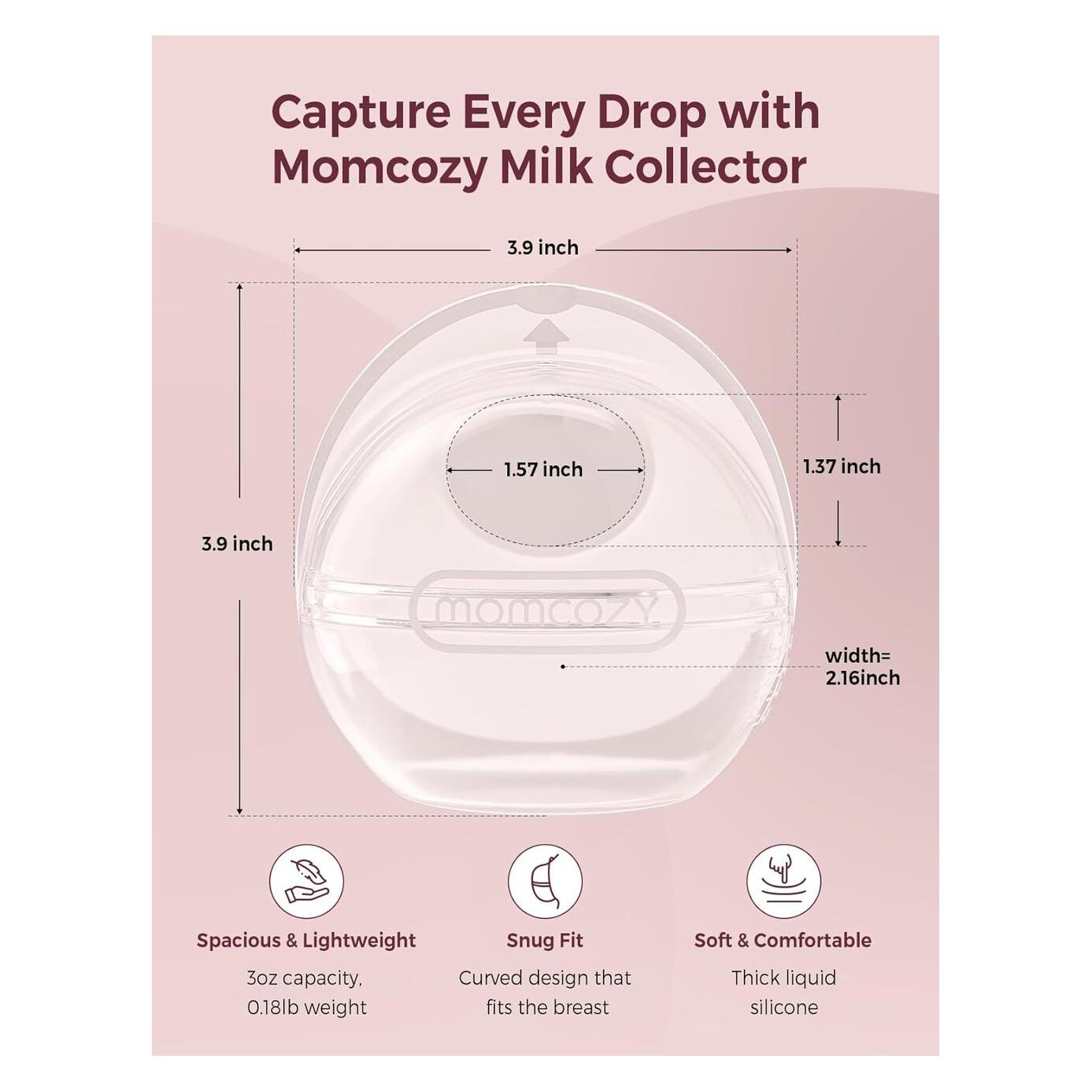 Momcozy 90ml Wiederverwendbarer Milchsammler Für Muttermilch - Doppelt (BC009-NA71NB-A)