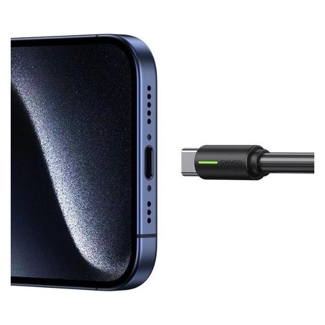 Usams Kabel USB-C 3A YU Series 1m USB-C/USB-C czarny/black SJ732USB01 (US-SJ732 ) (1 m, USB 3.2 Gen 1, 18 W) (SJ732USB01)