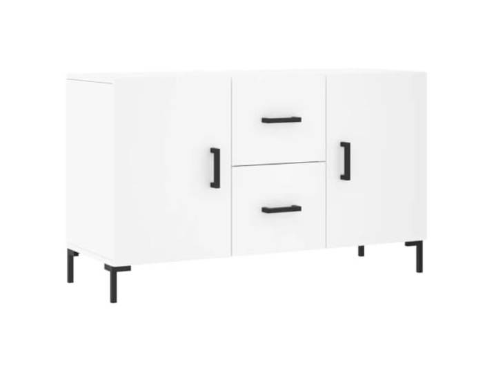 HGFDVCMR Sideboard Weiß 100x36x60 cm Kommode mit Türen aus Holzwerkstoff Vielseitiges Beistellmöbel für Wohnzimmer und Schlafzimmer, geschützter Stauraum hinter Türen und stabile Metallfüße.