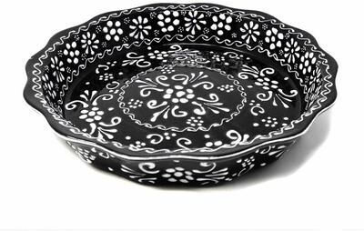 The Curated Nomad Somerset Ink-black Handmade Pottery Serving Bowl