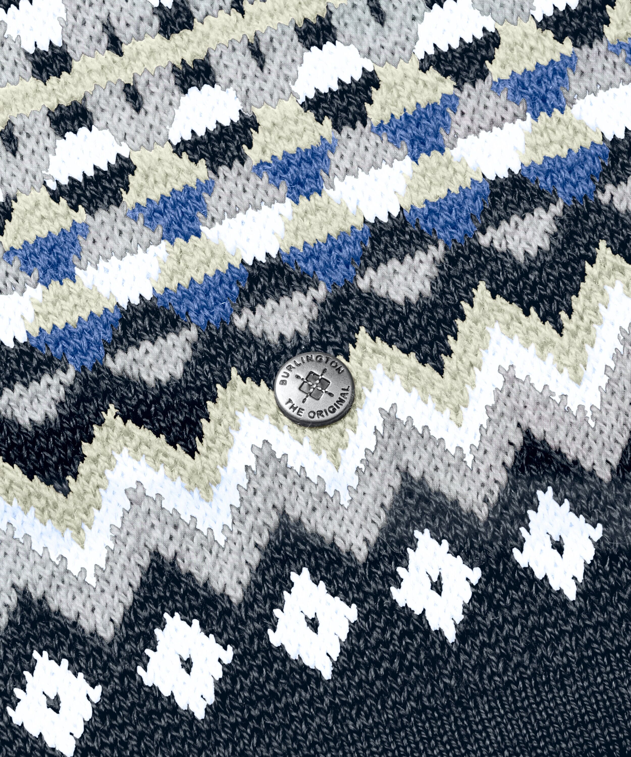 Schal BURLINGTON "Fair Isle", Damen, Gr. onesize, classyblau (6619), Modetücher Schal